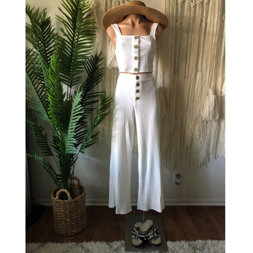 White Button-Down Women's Set